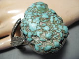 Protruding Vintage Native American Navajo Spiderweb Turquoise Sterling Silver Bracelet Old-Nativo Arts