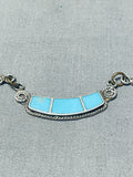 Gorgeous Vintage Native American Navajo Blue Gem Turquoise Sterling Silver Choker Necklace-Nativo Arts