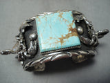 Huge Scorpion #8 Turquoise Sterling Silver Native American Bracelet-Nativo Arts