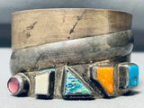 Stone Sampling Vintage Native American Navajo Turquoise Sterling Silver Bracelet-Nativo Arts