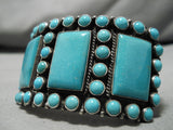 One Of Best Vintage Native American Navajo Turquoise Sterling Silver Bracelet Old-Nativo Arts