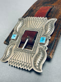 555 Gram Vintage Native American Navajo Sun Concho Sterling Silver Turquoise Belt Old-Nativo Arts