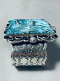 One Of The Best Ever Native American Navajo Blue Diamond Turquoise Sterling Silver Bracelet-Nativo Arts