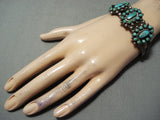 One Of The Best Vintage Zuni Native American Navajo Turquoise Satellite Sterling Silver Bracelet-Nativo Arts