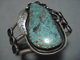 Best Vintage Native American Navajo Basalt Turquoise Vintage Native American Navajo Sterling Silver Bracelet Old-Nativo Arts