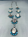 Best Native American Navajo Wildhorse Native American Navajo Turquoise Sterling Silver Necklace-Nativo Arts