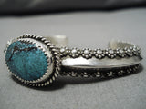 Exquisite Tahe Spiderweb Turquoise Vintage Native American Navajo Sterling Silver Bracelet-Nativo Arts