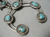 Bisbee Turquoise Vintage Native American Navajo Sterling Silver Squash Blossom Necklace Old-Nativo Arts