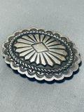 Mikey Platero Vintage Native American Navajo Sterling Silver Hand Stamped Buckle-Nativo Arts