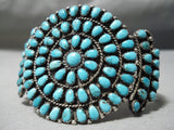 Opulent Vintage Native American Navajo Carico Lake Turquoise Sterling Silver Bracelet Old-Nativo Arts