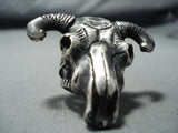 Striking San Felipe Sterling Silver Skull Ring-Nativo Arts