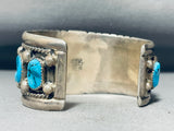 Important Mens Vintage Native American Navajo Tom Moore Turquoise Sterling Silver Bracelet-Nativo Arts