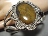 Quality Vintage Navajo Domed Agate Sterling Silver Native American Bracelet Old-Nativo Arts
