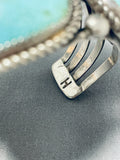 Signed Heavy Vintage 116 Gram Native American Navajo Turquoise Sterling Silver Bracelet-Nativo Arts
