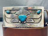 Native American Very Important Vintage Hopi Lewis Lomay Sterling Silver Turquoise Concho Belt-Nativo Arts