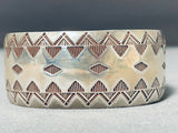 Teepee Village Intricate Native American Navajo Sterling Silver Bracelet Cuff-Nativo Arts