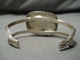 Rare Vintage Native American Navajo Basalt Turquoise Sterling Silver Bracelet Old-Nativo Arts
