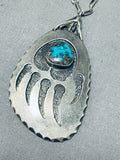 Magnificent Vintage Native American Hopi Bisbee Turquoise Sterling Silver Necklace-Nativo Arts