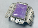 One Of The Best Ever Vintage Native American Navajo Sugulite Sterling Silver Bracelet-Nativo Arts