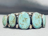 Tremendous Vintage Native American Navajo 6 Pilot Mountain Turquoise Sterling Silver Bracelet-Nativo Arts