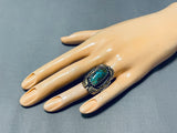 Unique Vintage Native American Navajo Royston Turquoise Sterling Silver & Goldfill Ring-Nativo Arts