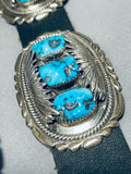 Native American Important Rob Leekya (d.) Vintage Zuni Turquoise Sterling Silver Concho Belt-Nativo Arts