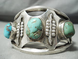 Unique Silver Works Vintage Native American Navajo Turquoise Sterling Bracelet Old-Nativo Arts