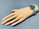 Amazing Vintage Native American Navajo Gigantic Royston Turquoise Sterling Silver Bracelet-Nativo Arts