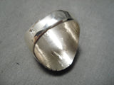 Huge Men's Native American Navajo Turquoise Coral Jet Inlay Sterling Silver Ring-Nativo Arts