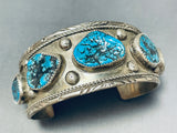 Amazing Vintage Native American Navajo 5 Sleeping Beauty Turquoise Sterling Silver Bracelet-Nativo Arts