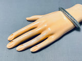Sensational Native American Navajo Signed Sterling Silver Handstamped Bracelet-Nativo Arts