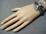 Important Lin Laiiwakete Vintage Native American Zuni Turquoise Sterling Silver Bracelet-Nativo Arts