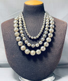 Best Vintage Native American Navajo Hand Tooled Sterling Silver Bead Necklace-Nativo Arts