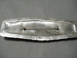 Unique Vintage Native American Navajo Detailed Sterling Silver Heart Pin Old-Nativo Arts