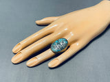 Unforgettable Vintage Native American Navajo Blue Diamond Turquoise Sterling Silver Ring-Nativo Arts