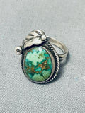 Important Vintage Native American Navajo Sonoran Gold Turquoise Sterling Silver Ring-Nativo Arts