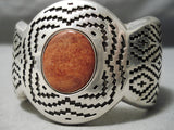 One Of The Best Vintage Native American Navajo Tolino Sterling Silver Rug Bracelet-Nativo Arts