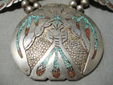 One Of Best Vintage Native American Navajo Turquoise Sterling Silver Squash Blossom Necklace-Nativo Arts