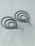 Time Consuming Hand Tooled Vintage Native American Navajo Sterling Silver Earrings-Nativo Arts