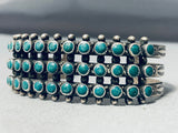 Very Early Vintage Native American Zuni Cerrillos Turquoise Sterling Silver Bracelet-Nativo Arts