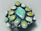 One Of The Best Native American Navajo Green Turquoise Sterling Silver Bracelet-Nativo Arts