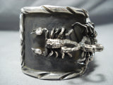 Crazy Scorpion Native American #8 Turquoise Sterling Silver Bracelet Cuff-Nativo Arts