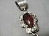 Astonishing Navajo Amber Sterling Silver Pendant Native American-Nativo Arts