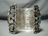 232 Gram Heavy Native American Buffalo Turquoise Sterling Silver Bracelet-Nativo Arts