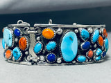 One Of The Best Ever Vintage Native American Navajo Turquoise Sterling Silver Clasp Bracelet-Nativo Arts