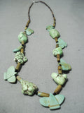 Amazing Vintage Native American Navajo Green Spiderweb Turquoise Heishi Necklace Old-Nativo Arts