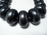 Native American Exquisite Vintage Santo Domingo Jet Sterling Silver Necklace-Nativo Arts