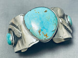 Snake Vintage Native American Navajo Kingman Turquoise Sterling Silver Bracelet-Nativo Arts