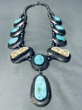 Benny Boyd Vintage Native American Navajo Turquoise Sterling Silver Necklace Old-Nativo Arts