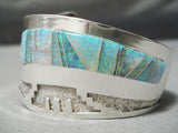 Very Important Vintage Native American Navajo Ivan Kee Pearl Sterling Silver Bracelet Cuff-Nativo Arts